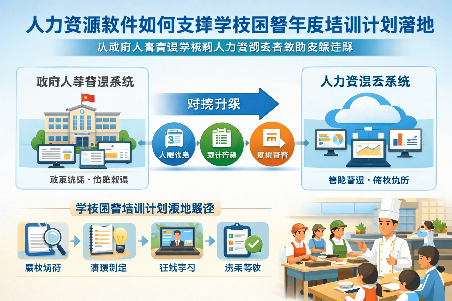 人力资源软件如何支撑学校团餐年度培训计划落地：从政府人事管理系统到人力资源云系统的实践思路