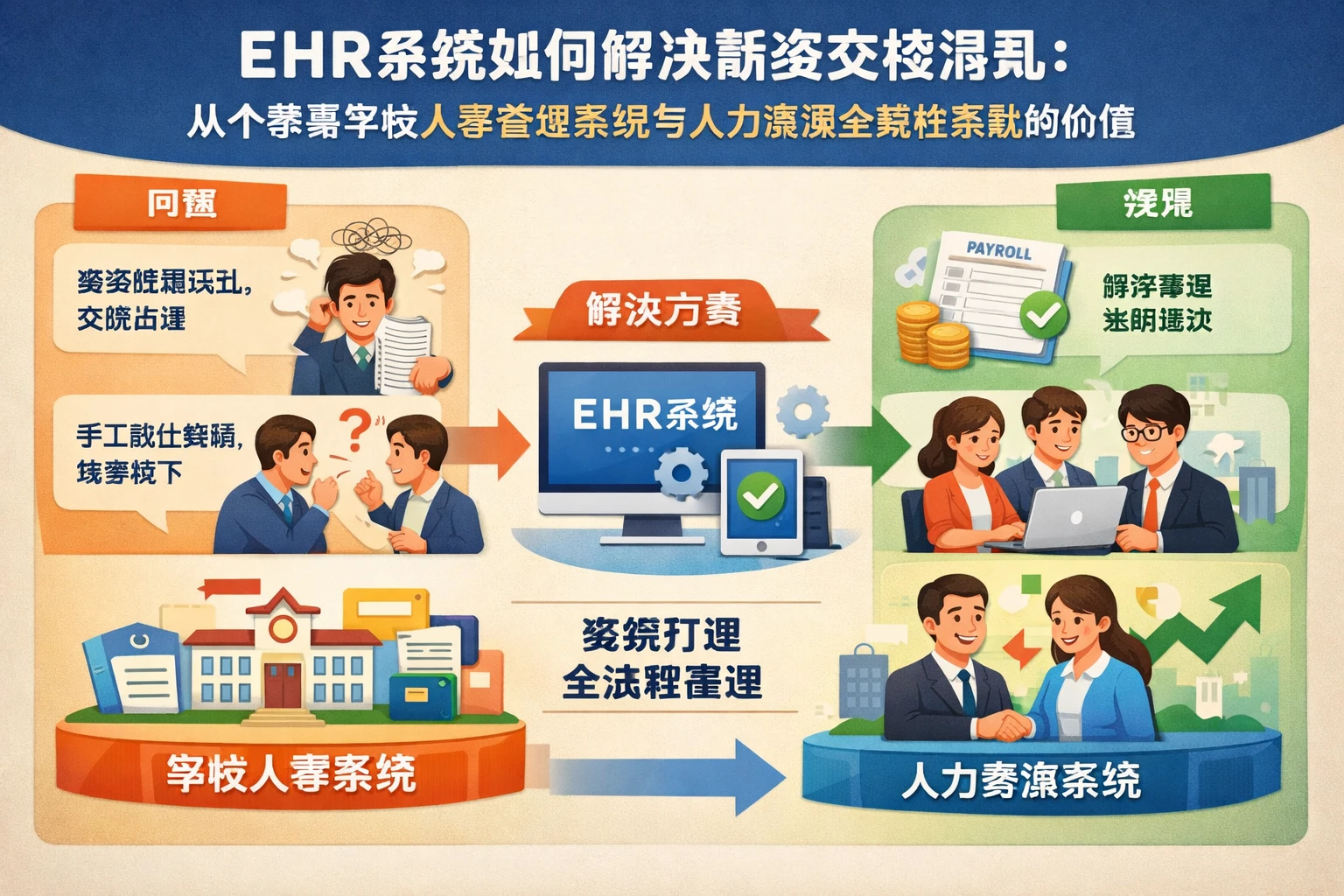 ehr系统如何解决薪资交接混乱:从个案看学校人事管理系统与人力资源全流程系统的价值