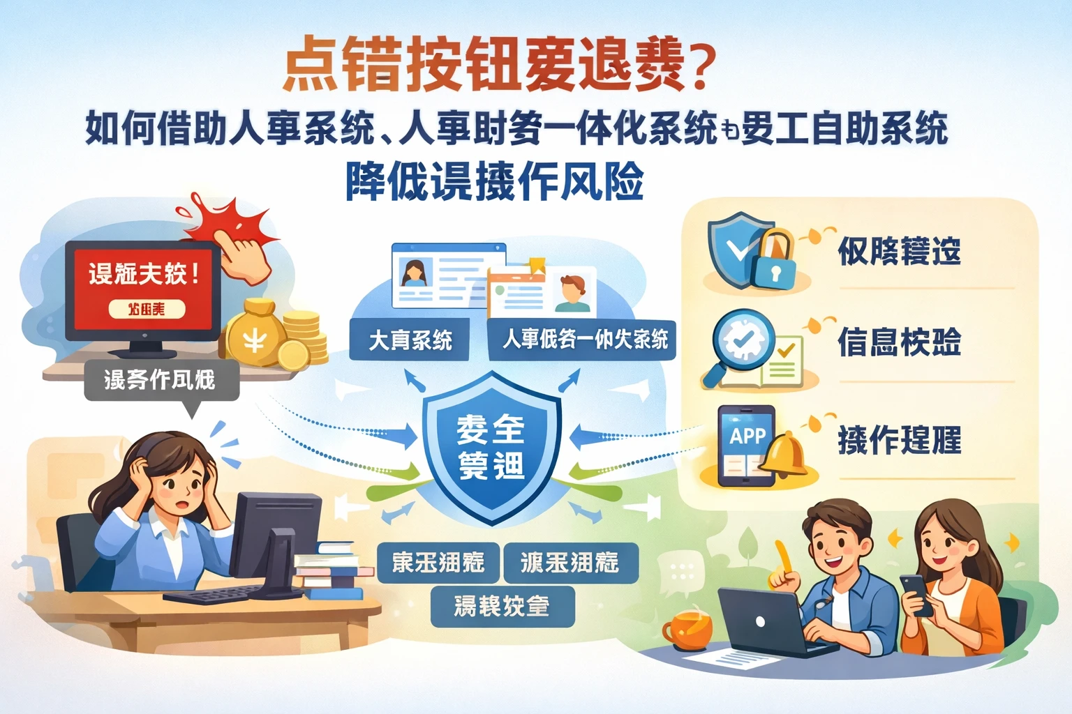 点错按钮要退费，如何借助人事系统、人事财务一体化系统与员工自助系统降低误操作风险