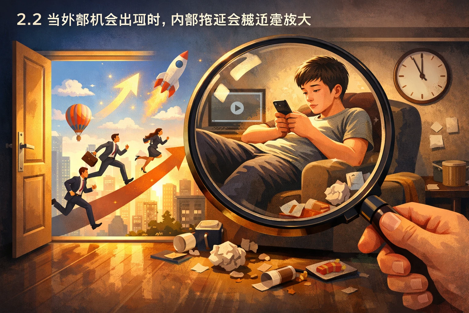 2.2 当外部机会出现时，内部拖延会被迅速放大