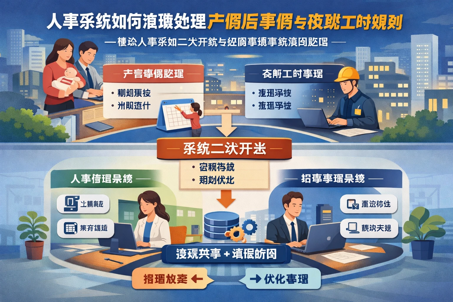 人事系统如何准确处理产假后事假与夜班工时规则——兼谈人事系统二次开发与招聘管理系统协同应用