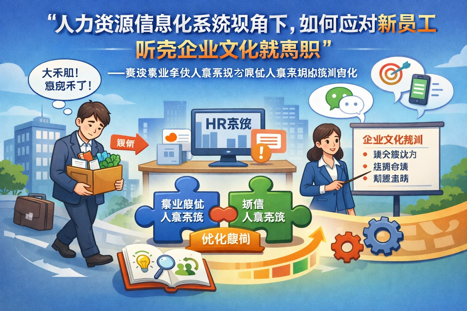 人力资源信息化系统视角下,如何应对新员工听完企业文化就离职——兼谈事业单位人事系统与微信人事系统的培训优化