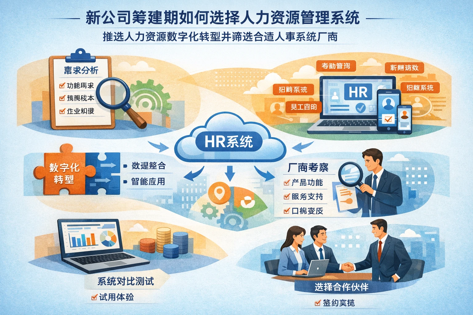 新公司筹建期如何选择人力资源管理系统,推进人力资源数字化转型并筛选合适人事系统厂商