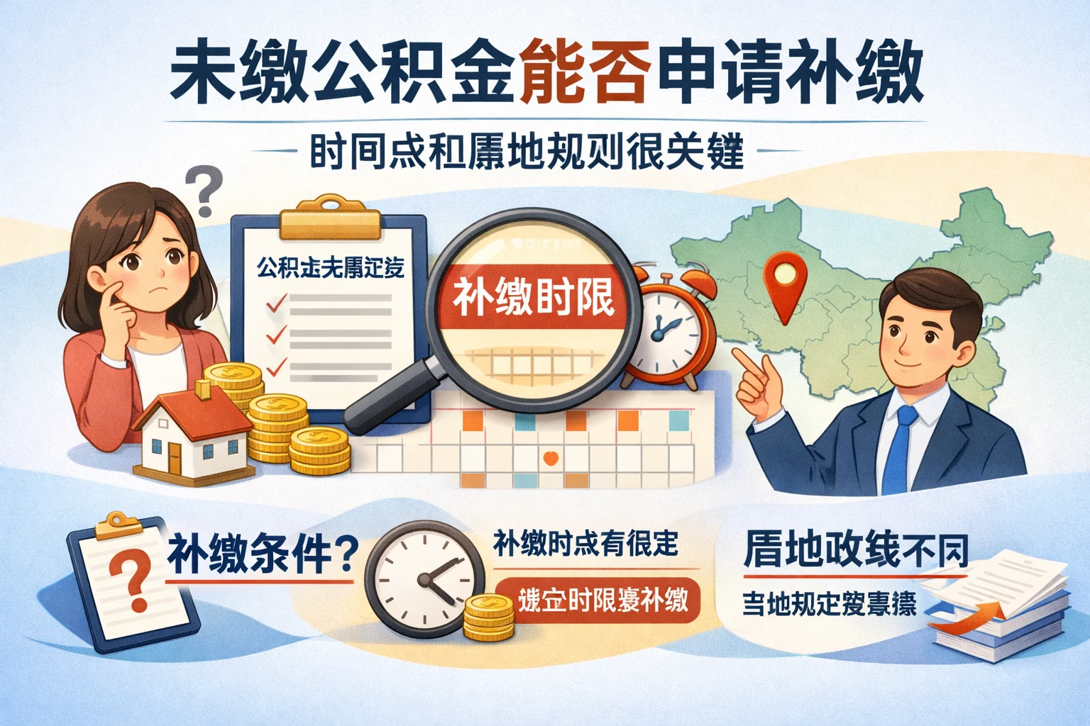 未缴公积金能否申请补缴,时间点和属地规则很关键