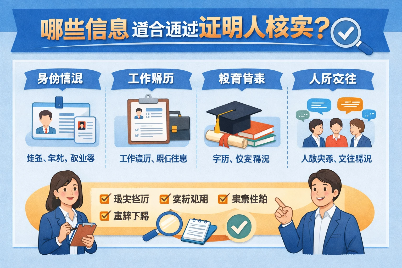 哪些信息适合通过证明人核实