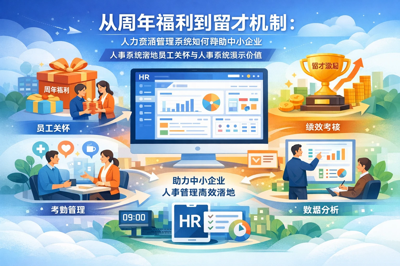 从周年福利到留才机制:人力资源管理系统如何帮助中小企业人事系统落地员工关怀与人事系统演示价值