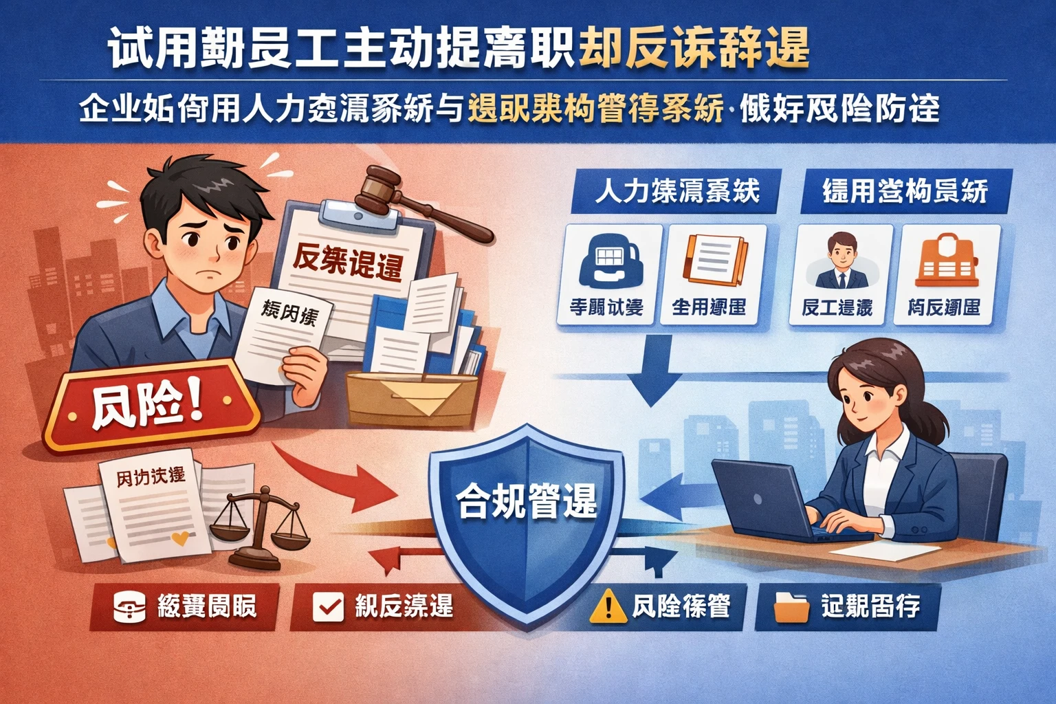 试用期员工主动提离职却反诉辞退，企业如何用人力资源系统与组织架构管理系统做好风险防控