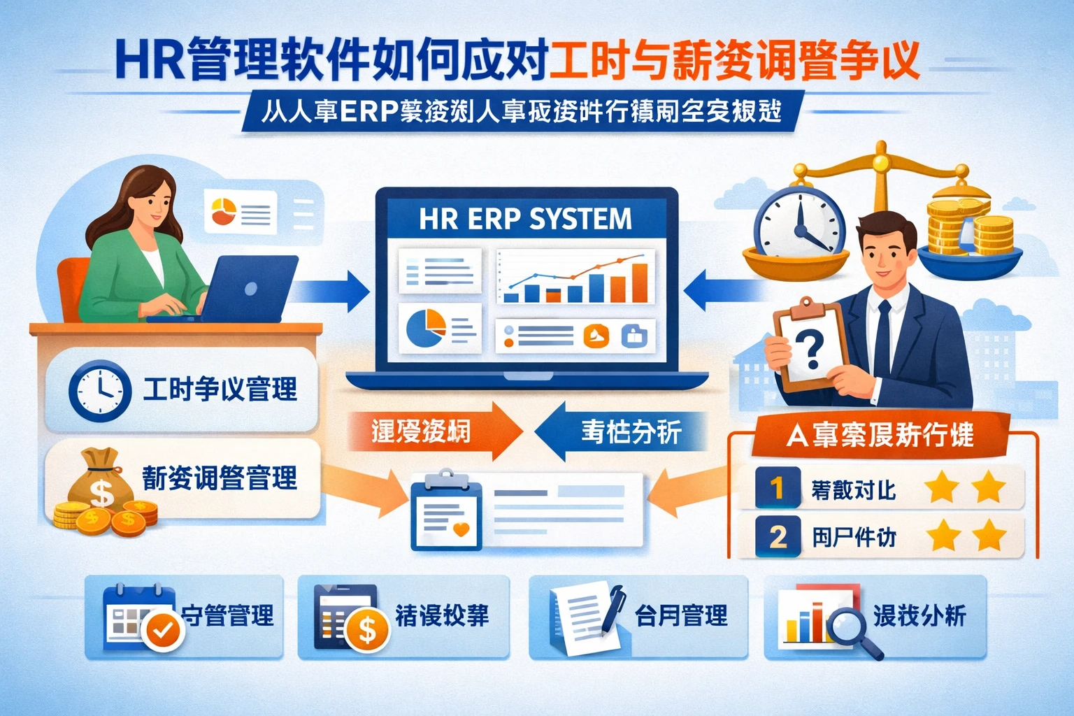 HR管理软件如何应对工时与薪资调整争议:从人事ERP系统到人事系统排行榜的实务观察