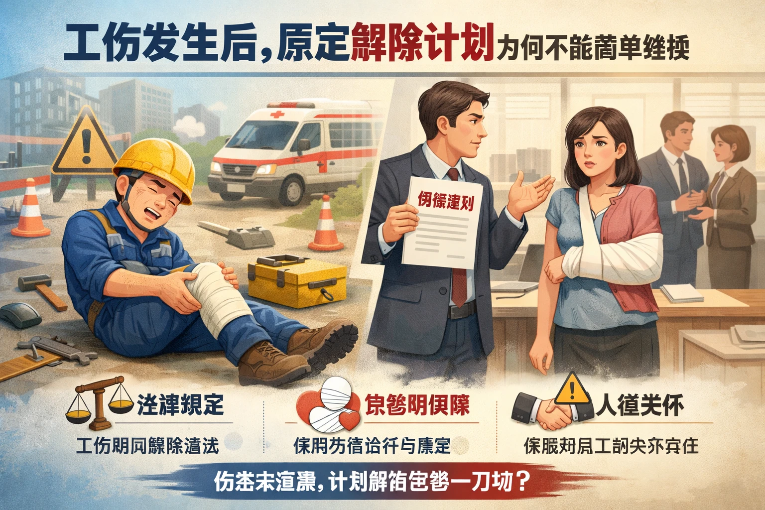 工伤发生后，原定解除计划为何不能简单继续