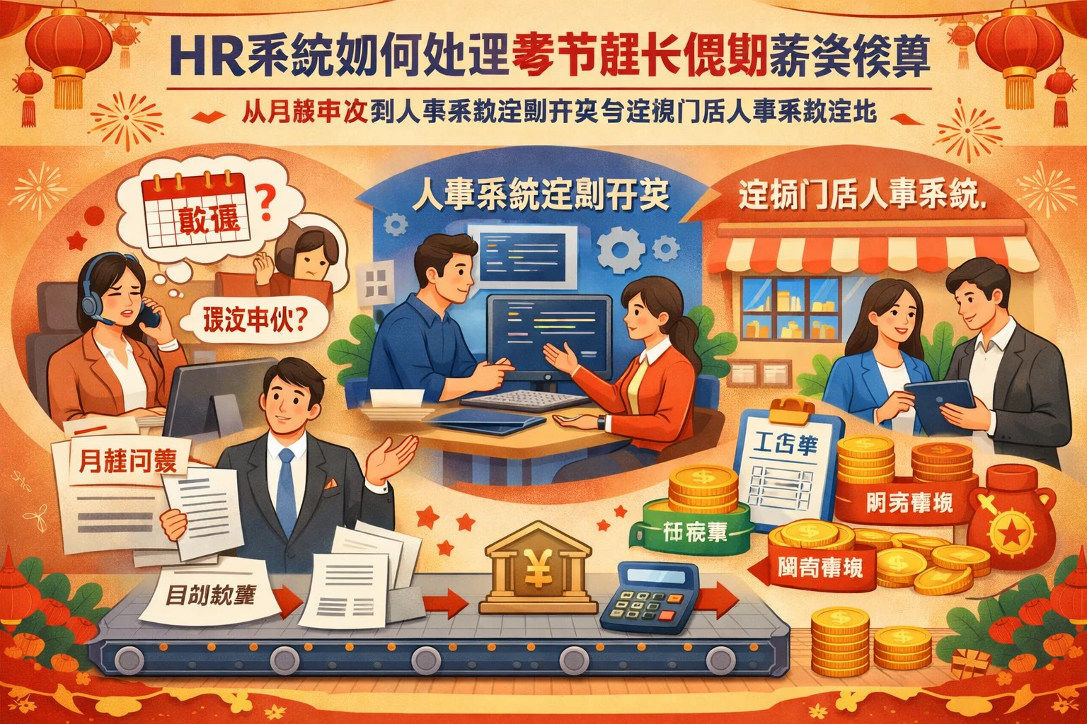HR系统如何处理春节超长假期薪资核算：从月薪争议到人事系统定制开发与连锁门店人事系统落地