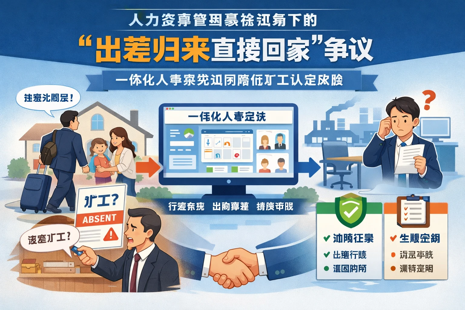人力资源管理系统视角下的“出差归来直接回家”争议：一体化人事系统如何降低旷工认定风险