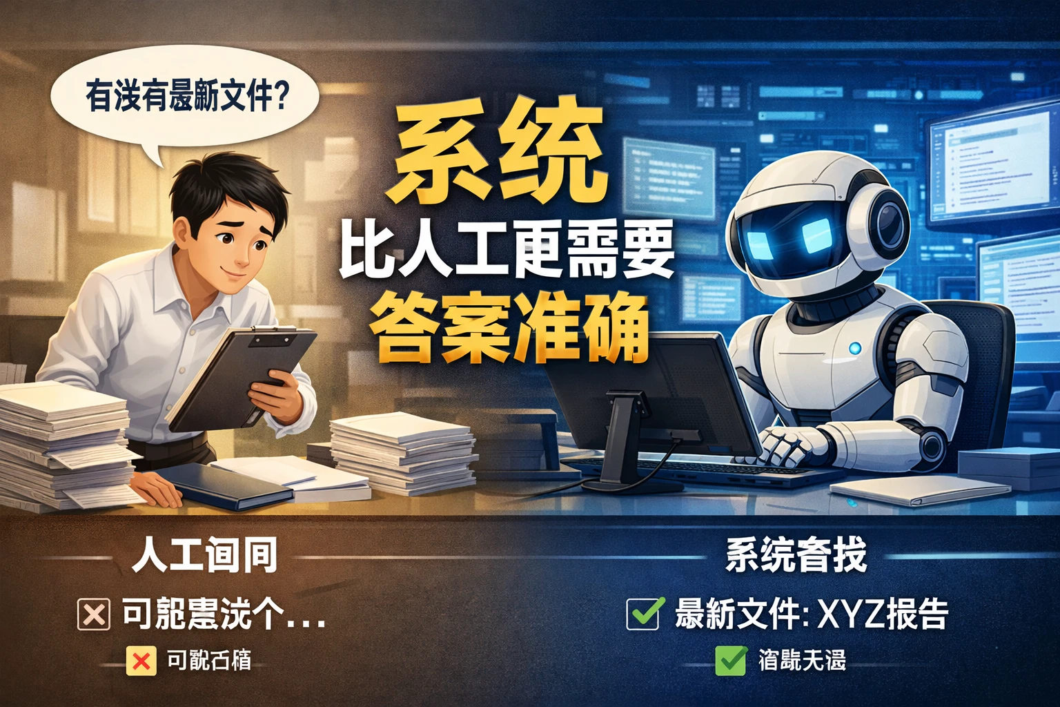 “有没有最新文件”这个问题，系统比人工更需要答案准确