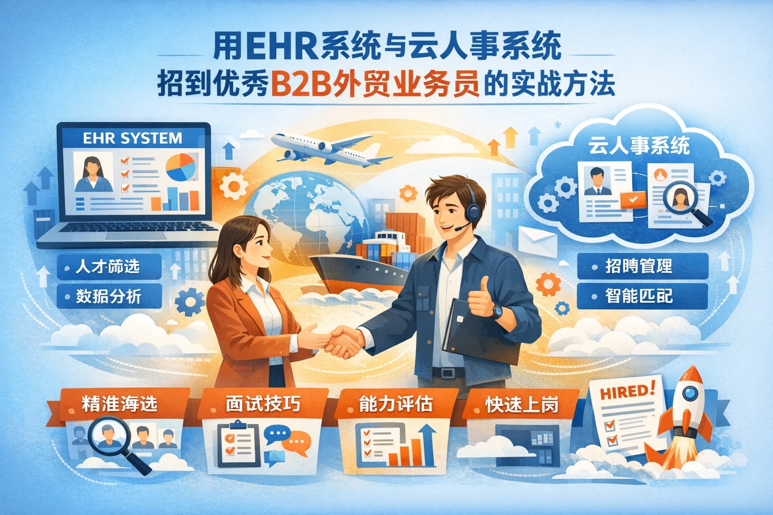 用ehr系统与云人事系统,招到优秀B2B外贸业务员的实战方法