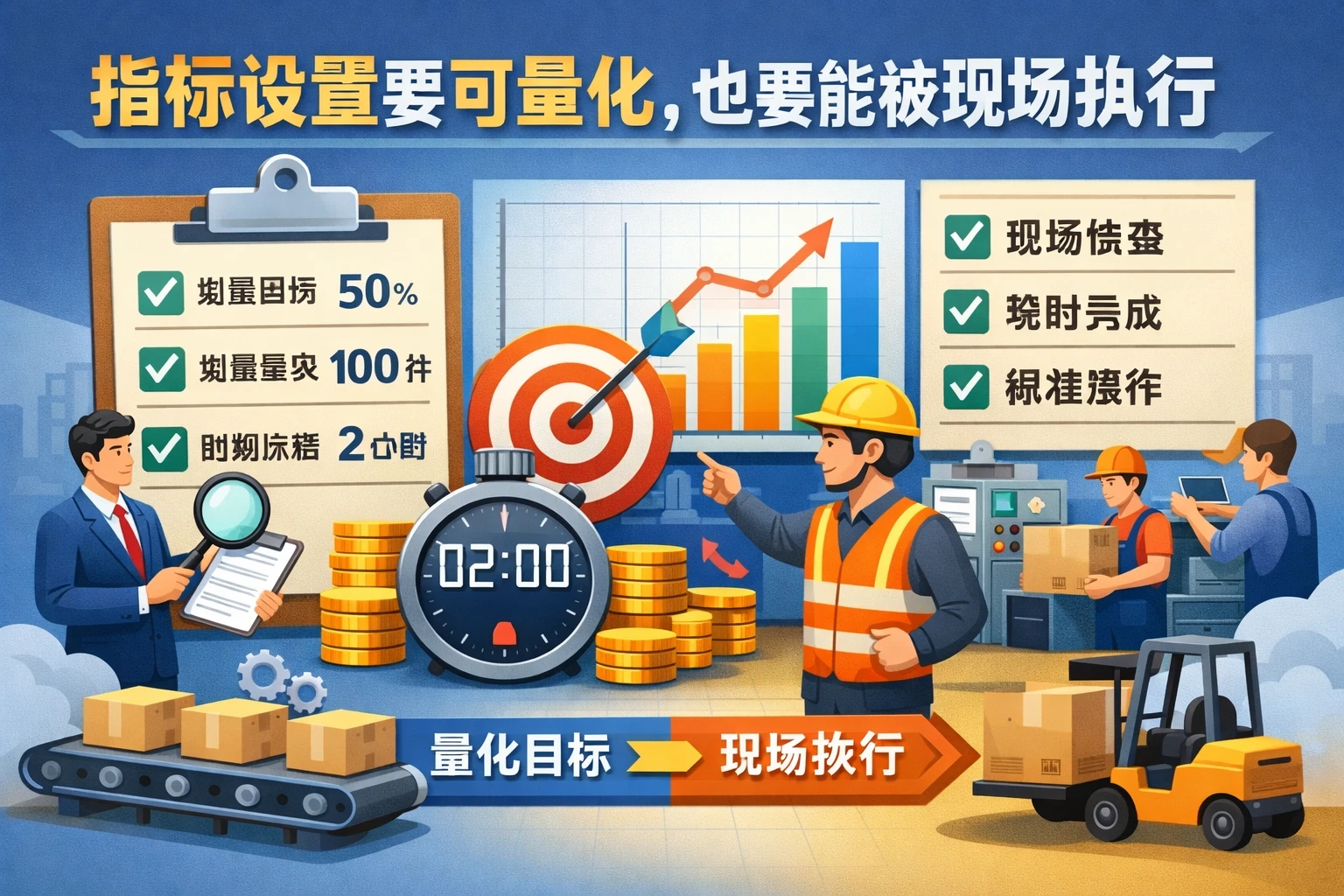 指标设置要可量化，也要能被现场执行