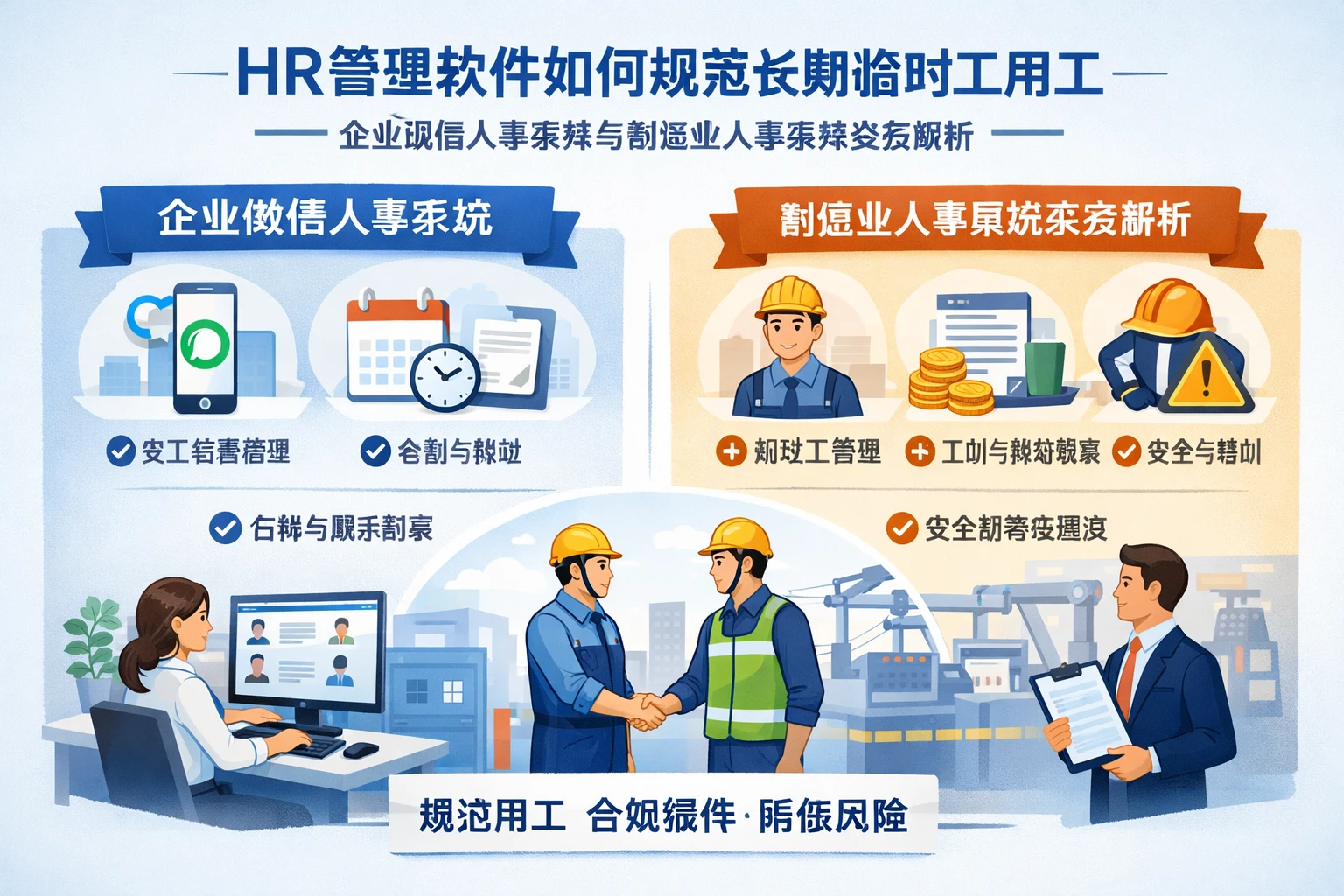 HR管理软件如何规范长期临时工用工：企业微信人事系统与制造业人事系统实务解析