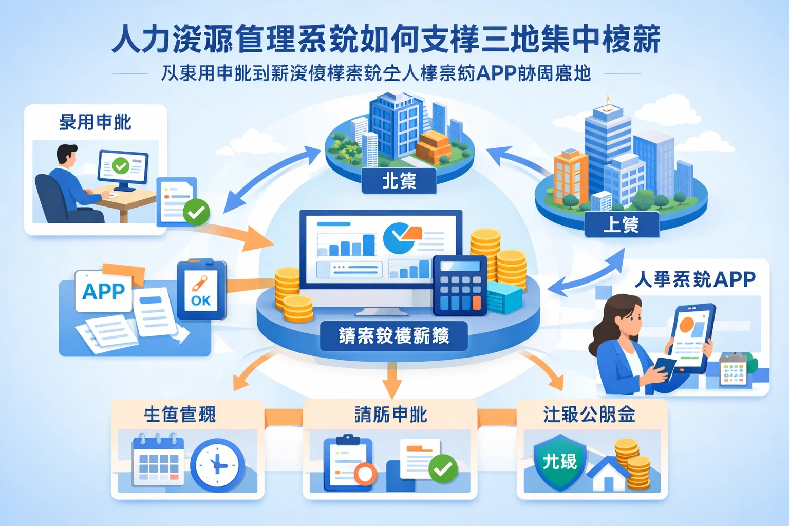 人力资源管理系统如何支撑三地集中核薪:从录用审批到薪资核算系统与人事系统APP协同落地