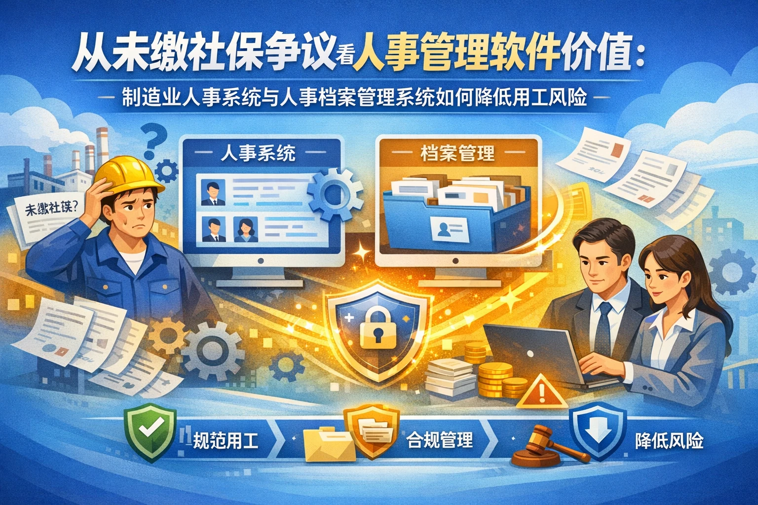 从未缴社保争议看人事管理软件价值：制造业人事系统与人事档案管理系统如何降低用工风险