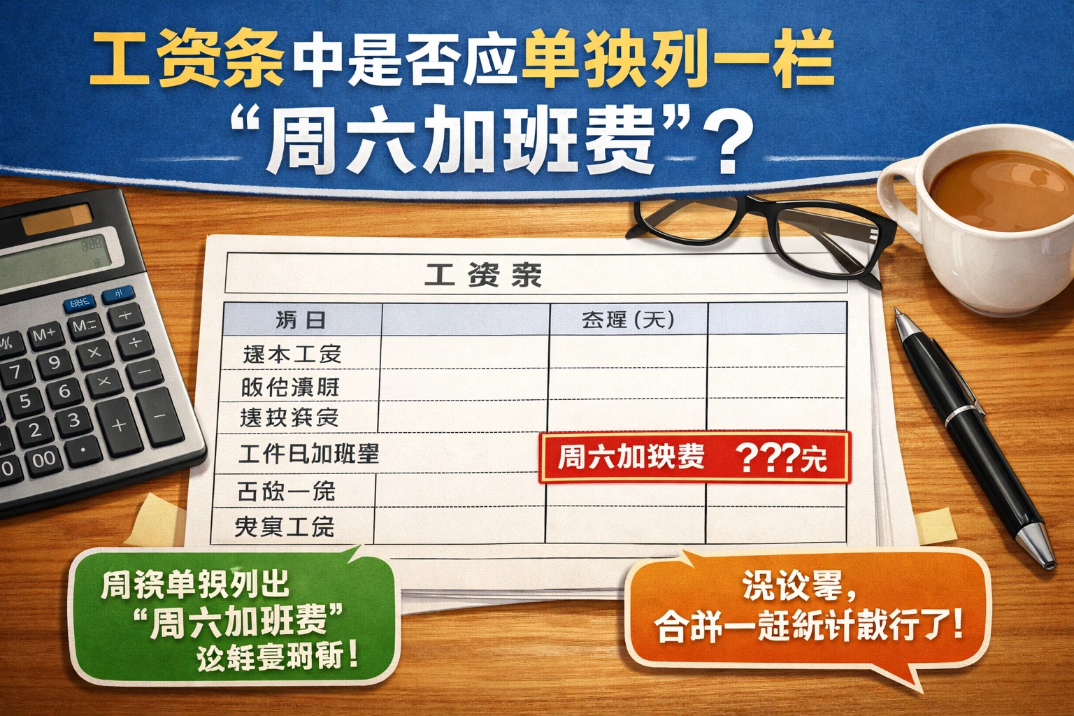 工资条中是否应单独列一栏“周六加班费”