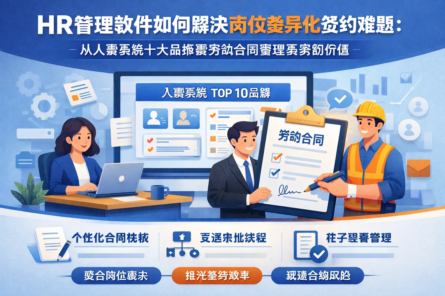 HR管理软件如何解决岗位差异化签约难题：从人事系统十大品牌看劳动合同管理系统的价值