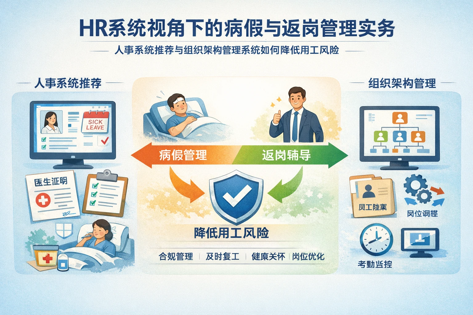 HR系统视角下的病假与返岗管理实务：人事系统推荐与组织架构管理系统如何降低用工风险