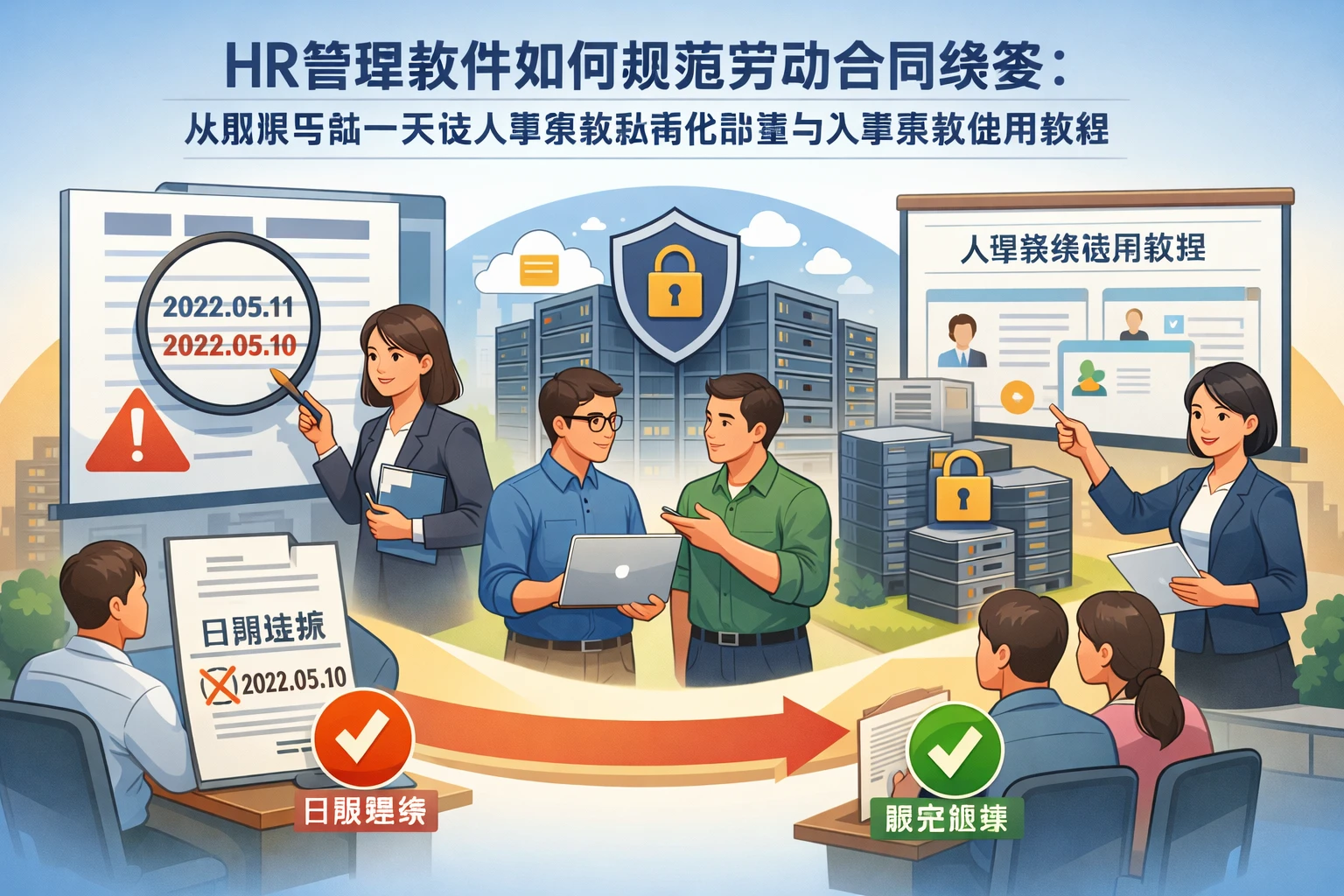 HR管理软件如何规范劳动合同续签:从期限写错一天谈人事系统私有化部署与人事系统使用教程