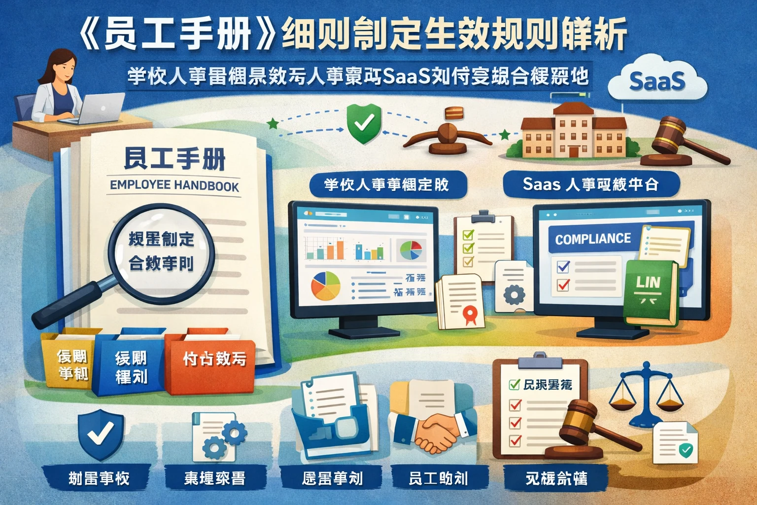 人事管理软件视角下《员工手册》细则制定生效规则解析：学校人事管理系统与人事管理SaaS如何实现合规落地