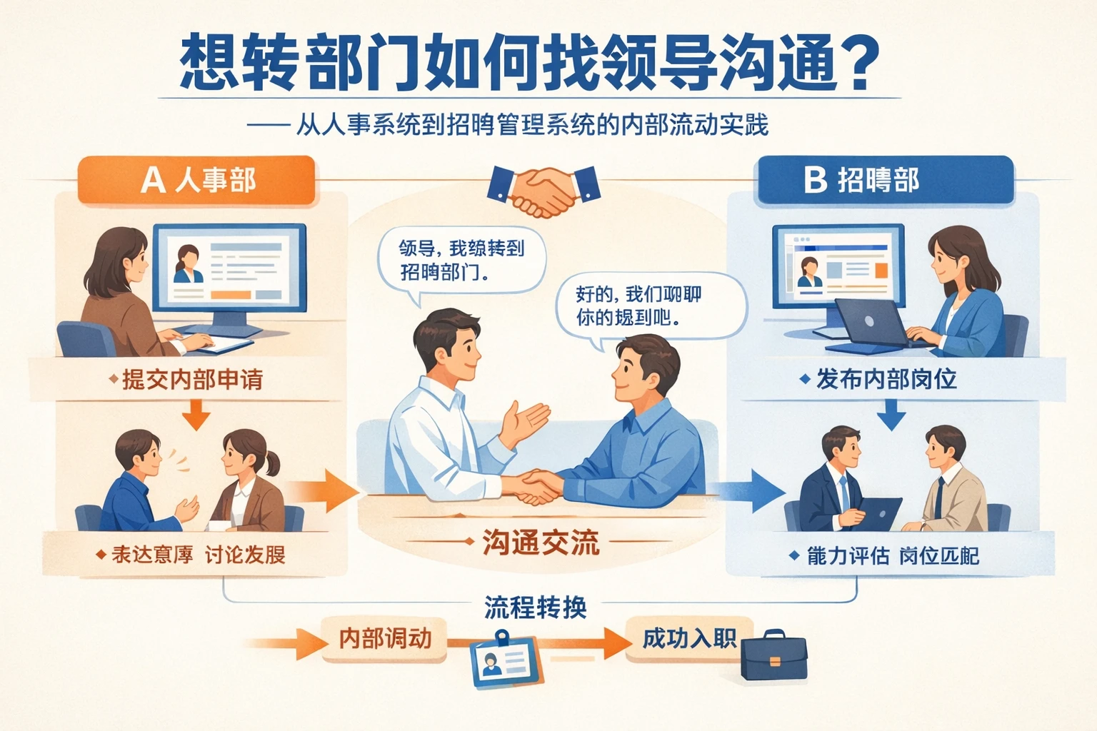 想转部门如何找领导沟通?从人事系统到招聘管理系统的内部流动实践