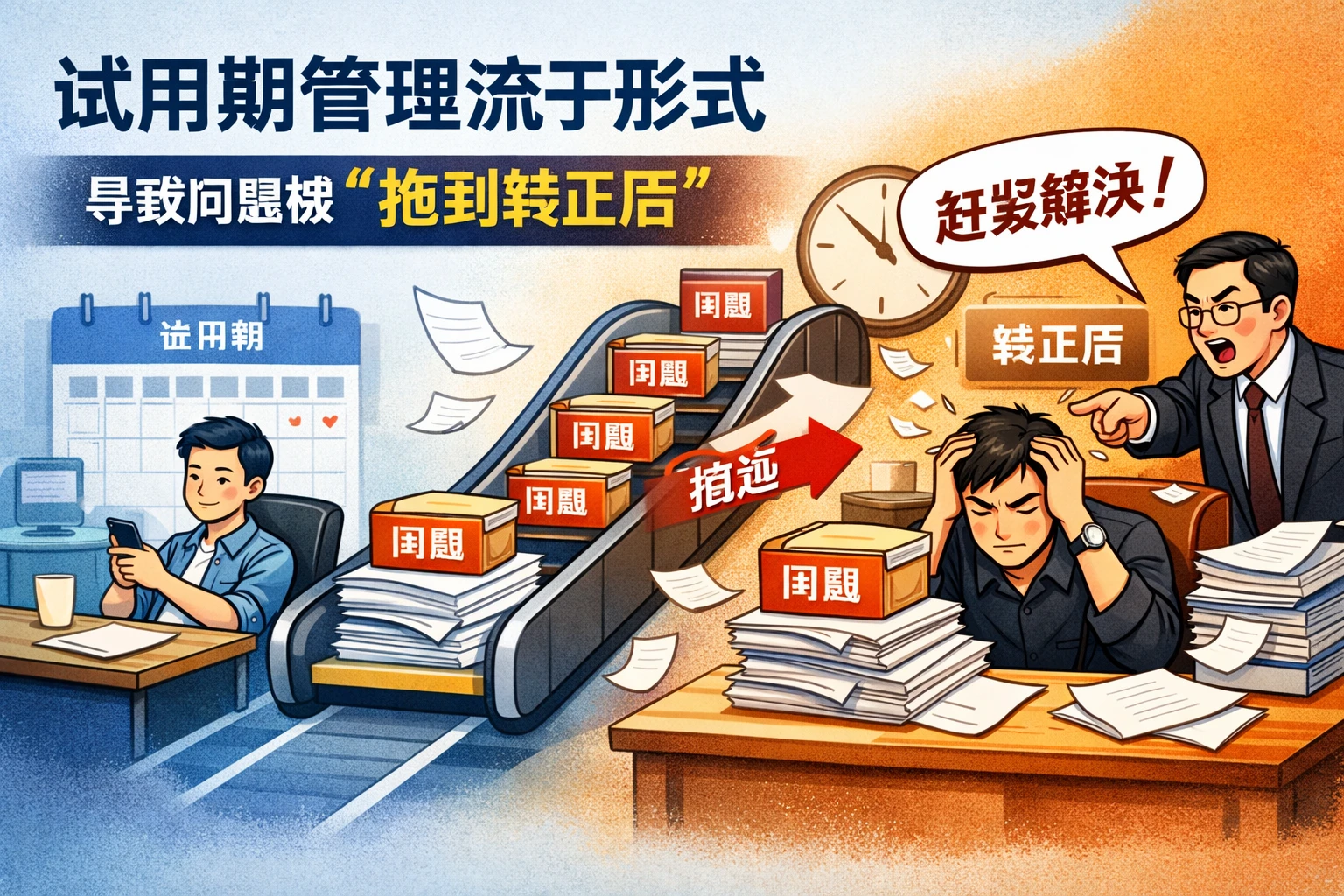 试用期管理流于形式,导致问题被“拖到转正后”