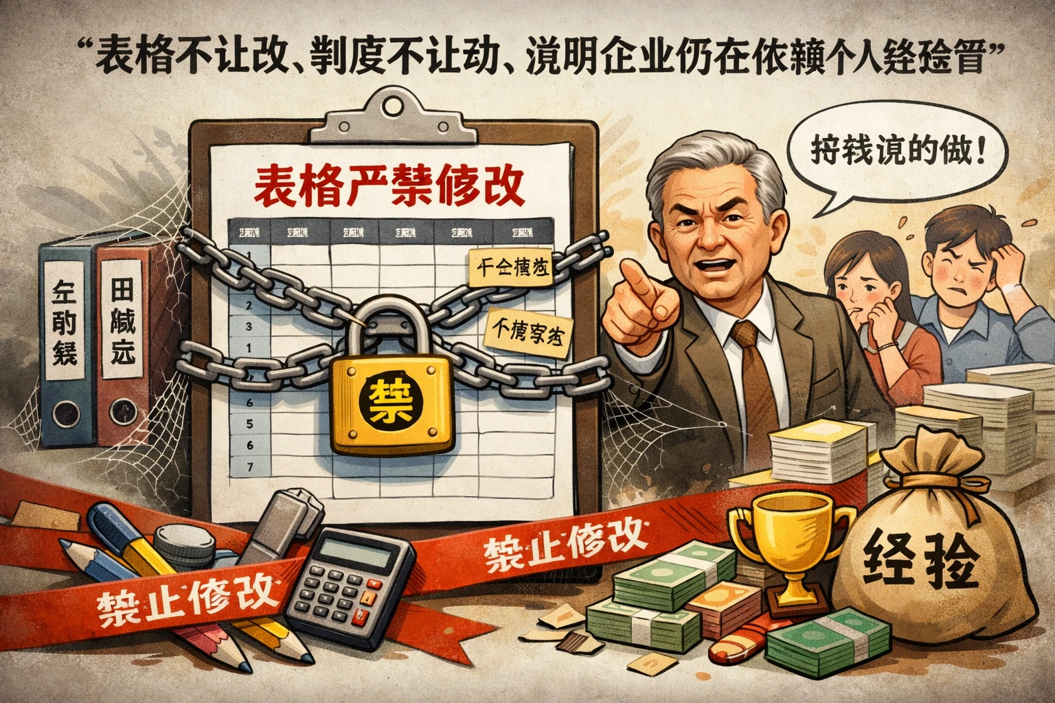 表格不让改、制度不让动，说明企业仍在依赖个人经验管理