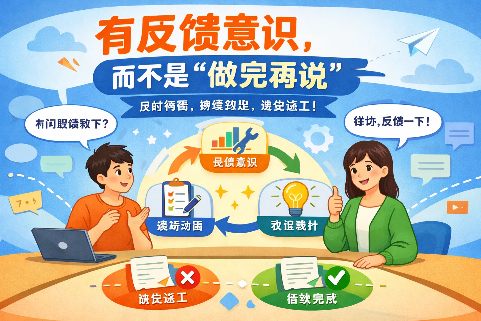 有反馈意识,而不是“做完再说”