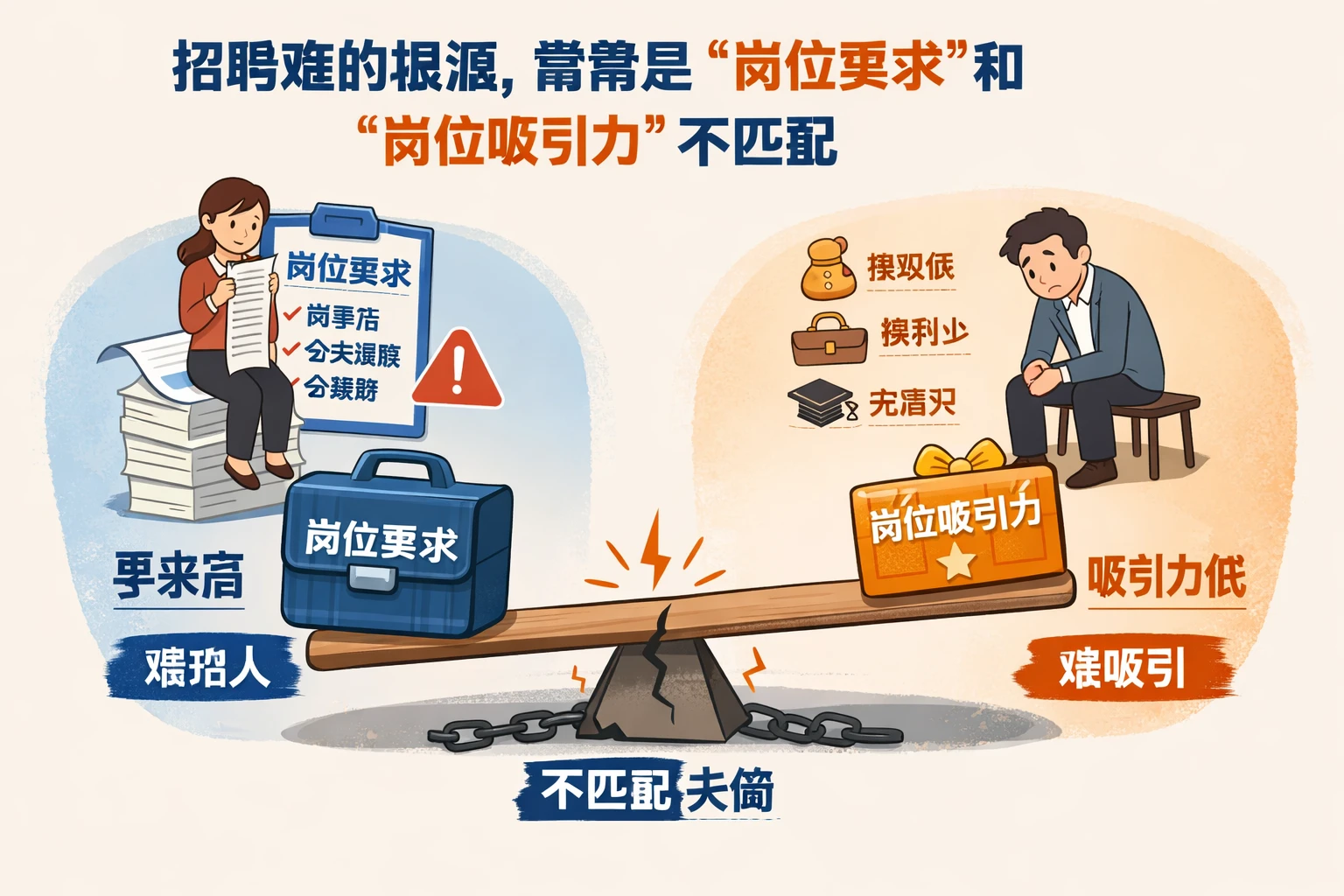 招聘难的根源，常常是“岗位要求”和“岗位吸引力”不匹配