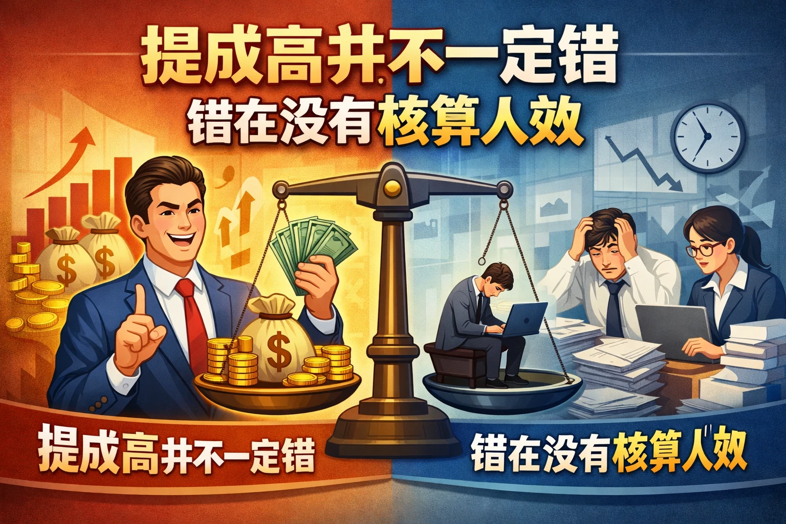 提成高并不一定错，错在没有核算人效