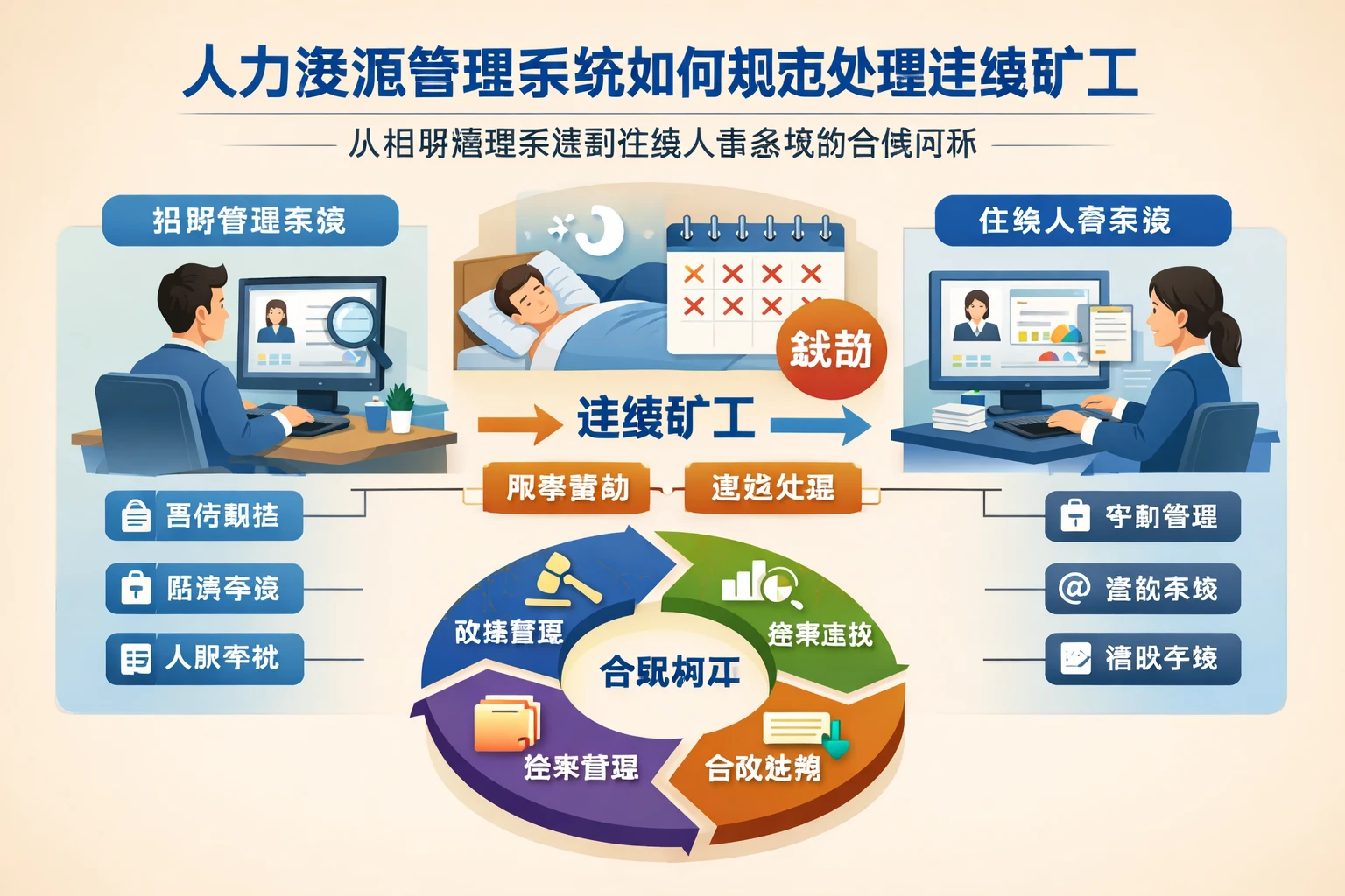 人力资源管理系统如何规范处理连续旷工:从招聘管理系统到在线人事系统的合规闭环