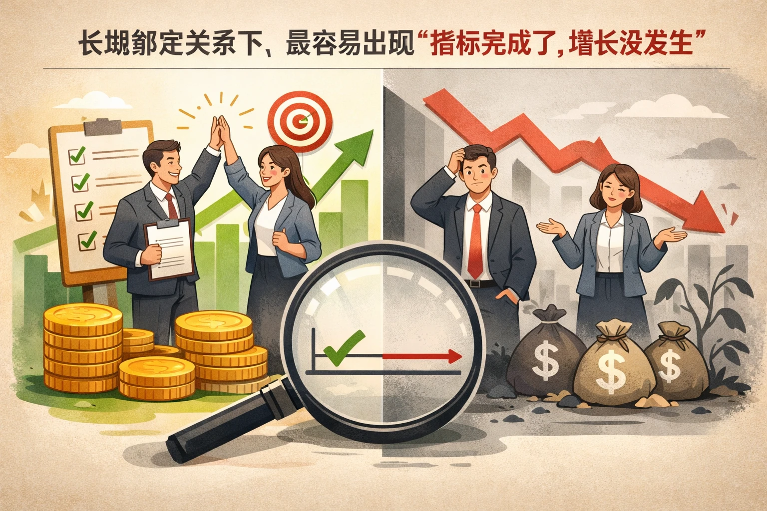 长期绑定关系下，最容易出现“指标完成了，增长没发生”