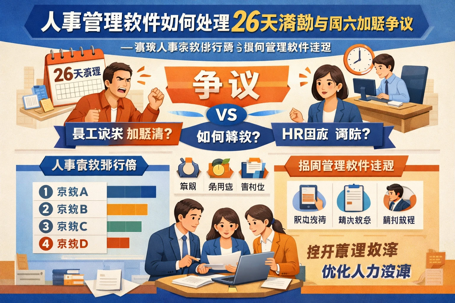 人事管理软件如何处理26天满勤与周六加班争议——兼谈人事系统排行榜与招聘管理软件选型