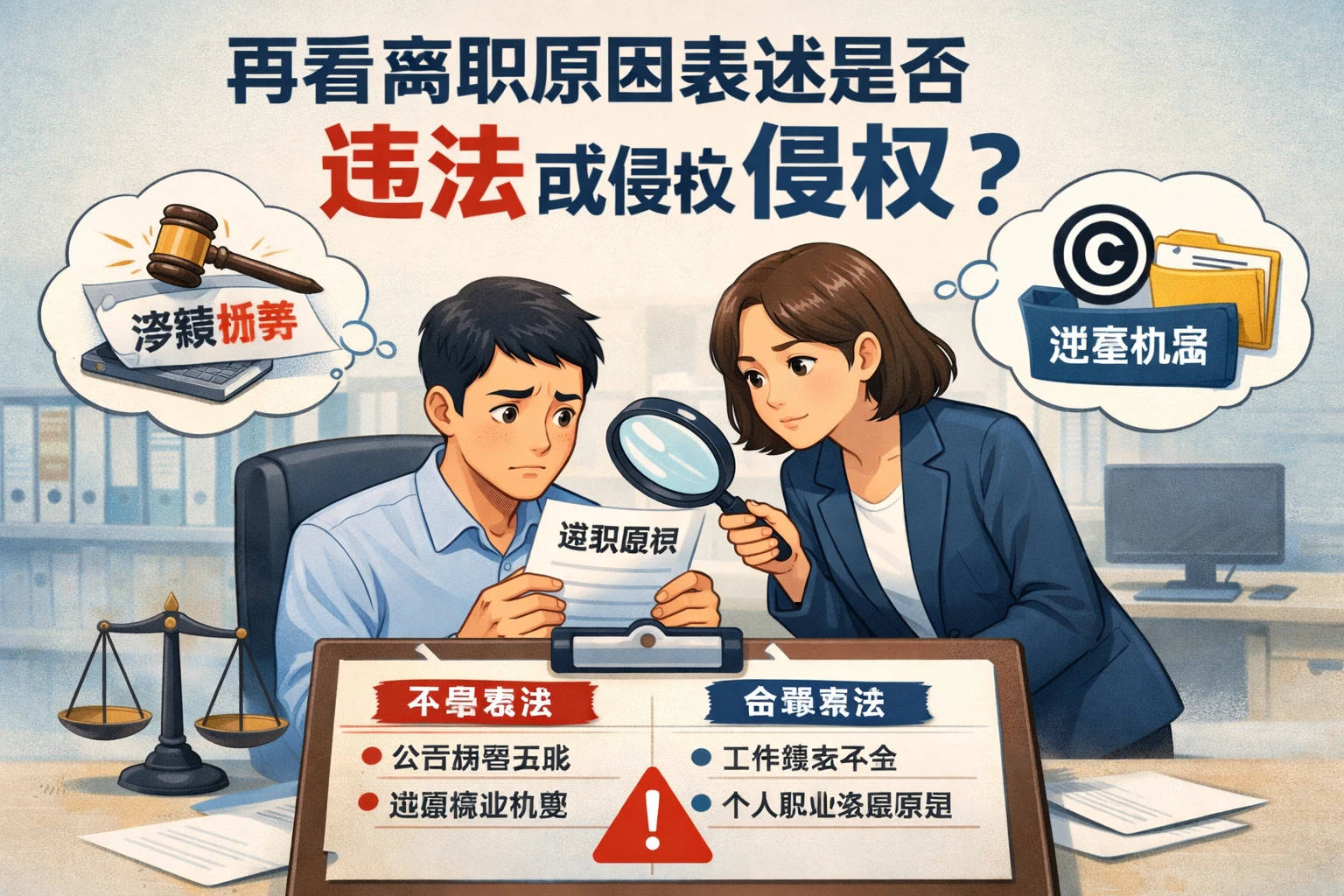 再看离职原因表述是否构成违法或侵权