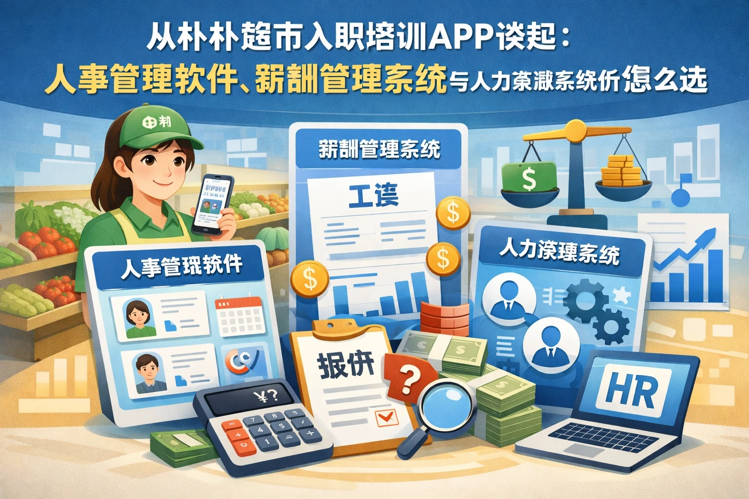 从朴朴超市入职培训APP谈起:人事管理软件、薪酬管理系统与人力资源系统报价怎么选