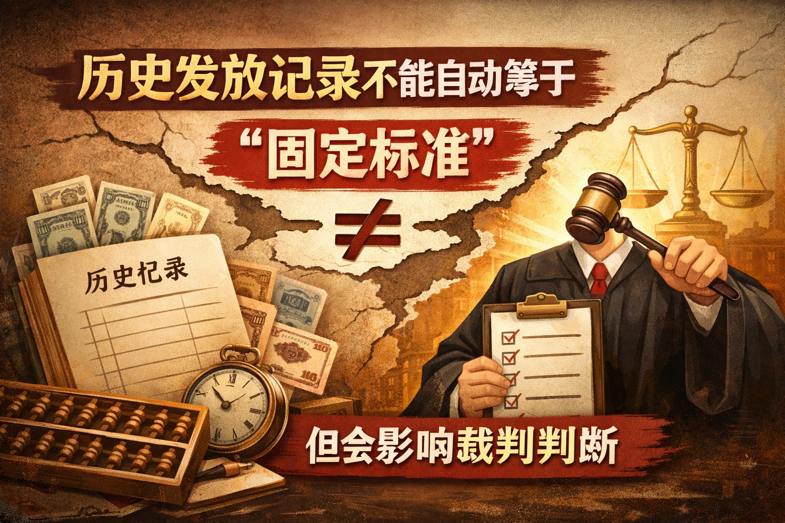 历史发放记录不能自动等于“固定标准”，但会影响裁判判断