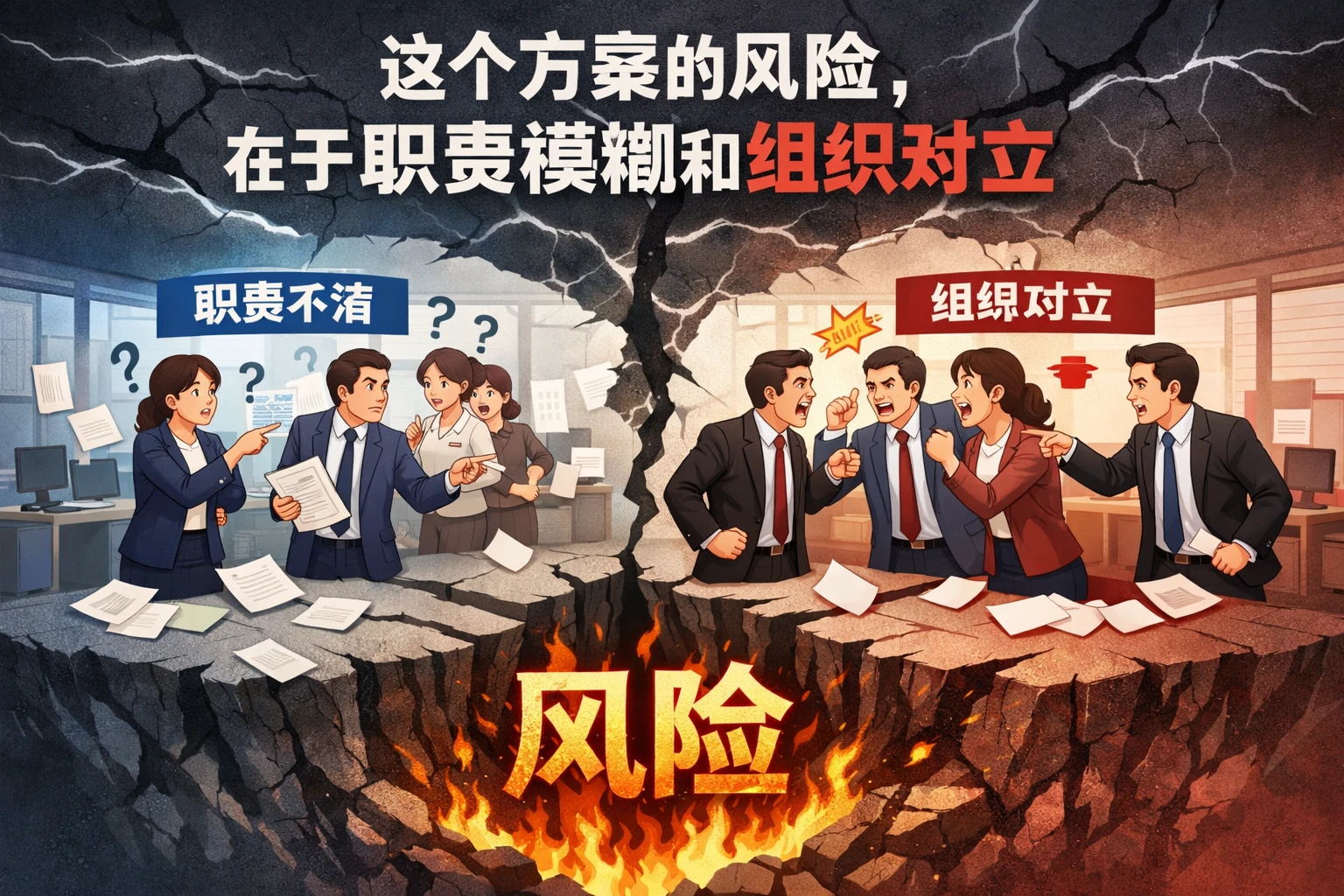 这个方案的风险，在于职责模糊和组织对立