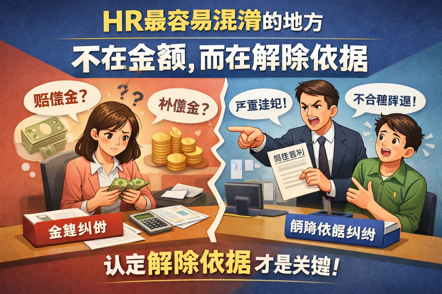 HR最容易混淆的地方,不在金额,而在解除依据