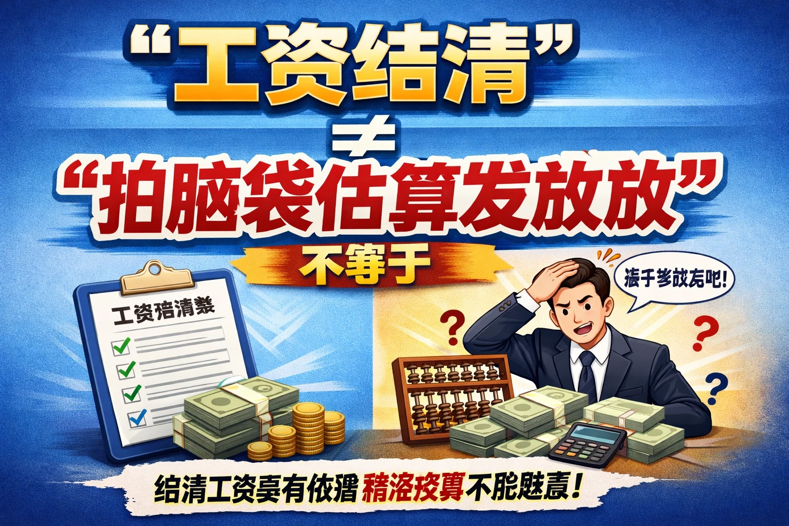 “工资结清”不等于“拍脑袋估算发放”