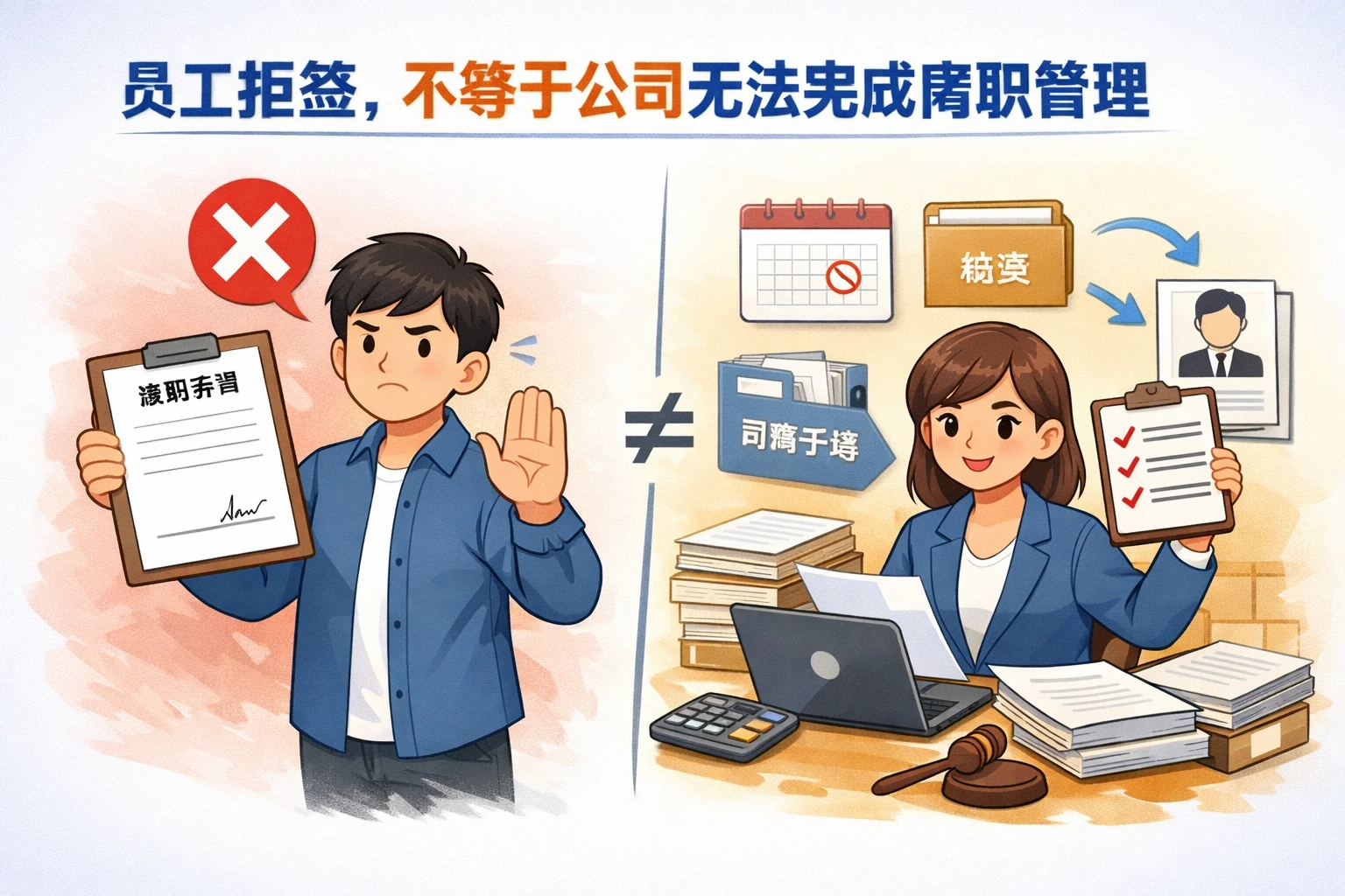 员工拒签，不等于公司无法完成离职管理