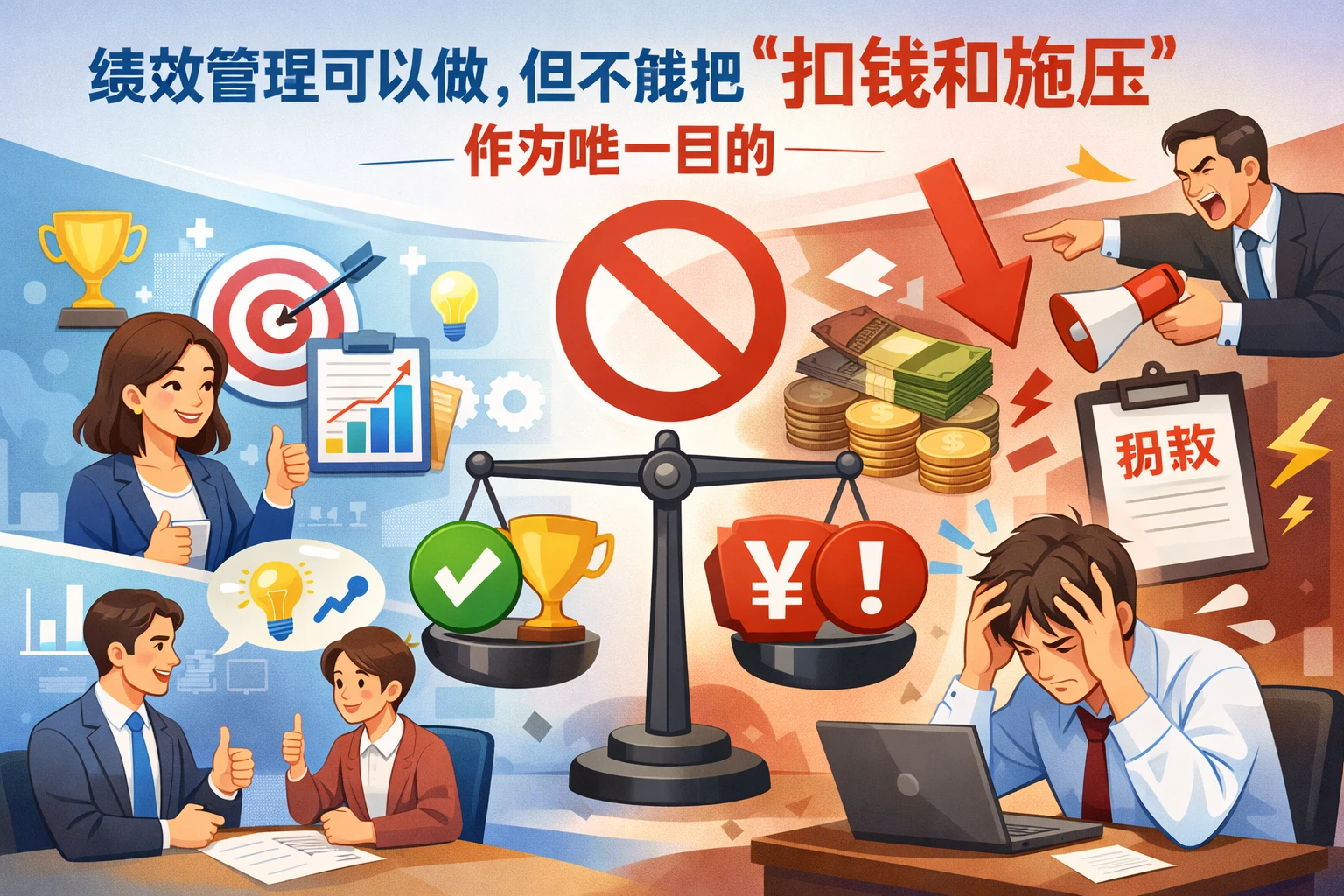 绩效管理可以做,但不能把“扣钱和施压”作为唯一目的