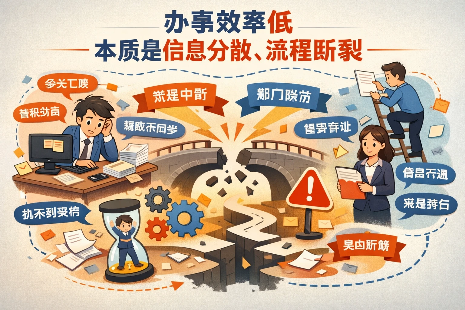 办事效率低,本质是信息分散、流程断裂