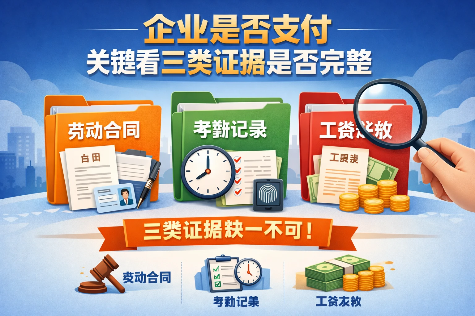 企业是否支付，关键看三类证据是否完整