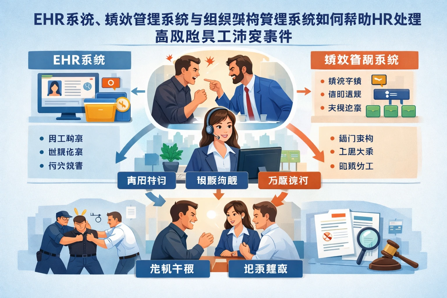 ehr系统、绩效管理系统与组织架构管理系统如何帮助HR处理高风险员工冲突事件
