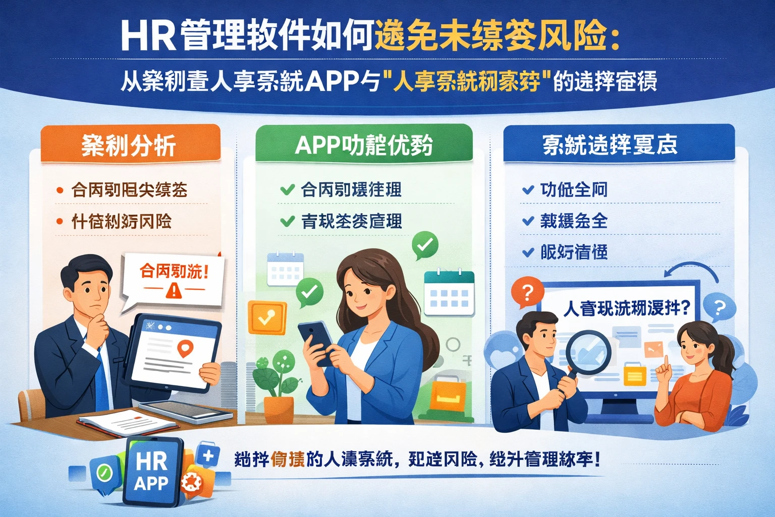 HR管理软件如何避免未续签风险：从案例看人事系统APP与“人事系统哪家好”的选择逻辑