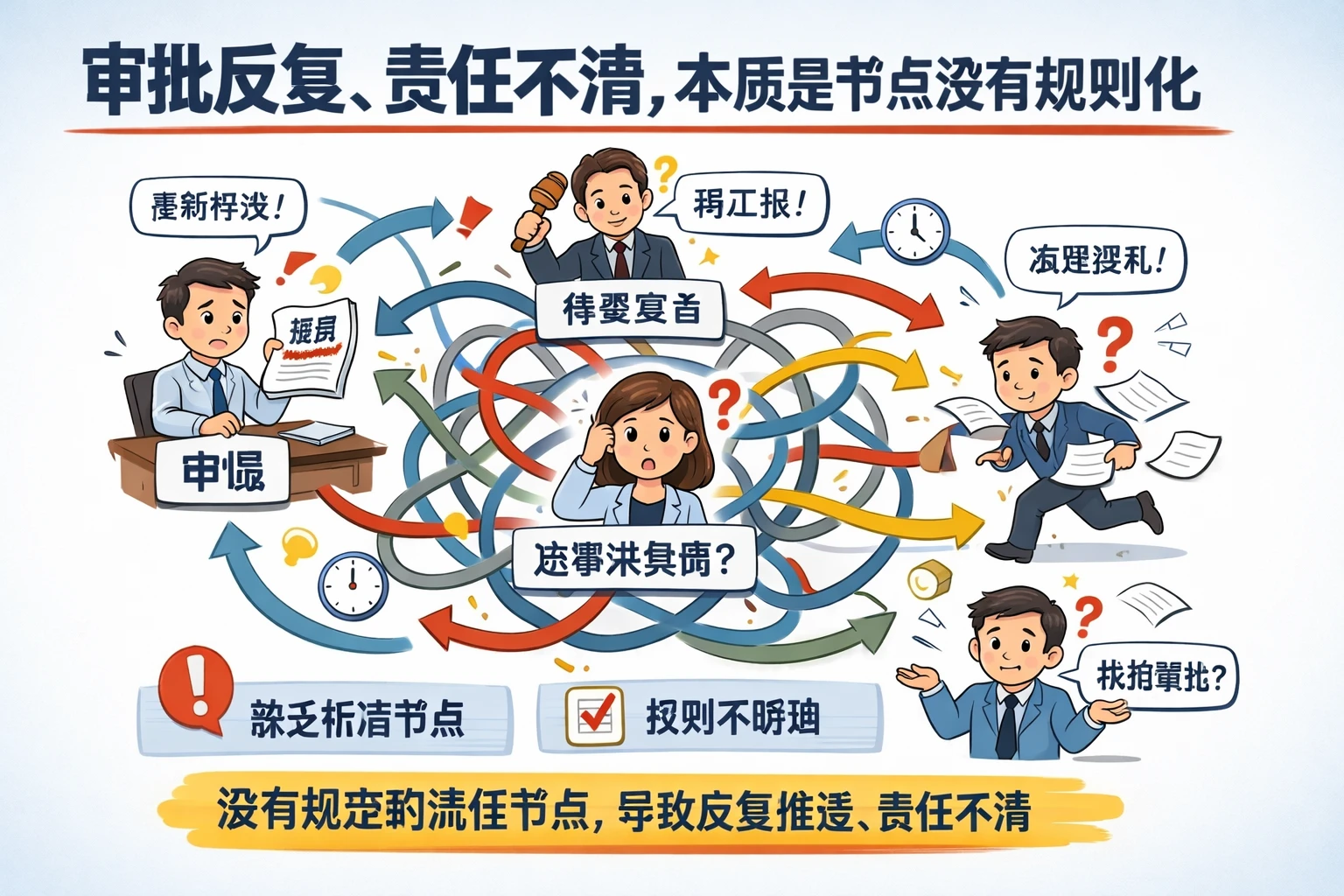 2. 审批反复、责任不清，本质是节点没有规则化