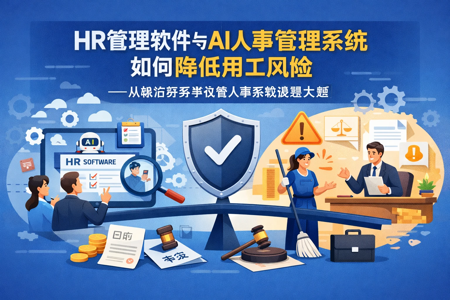 HR管理软件与AI人事管理系统如何降低用工风险——从保洁劳务争议看人事系统选型关键