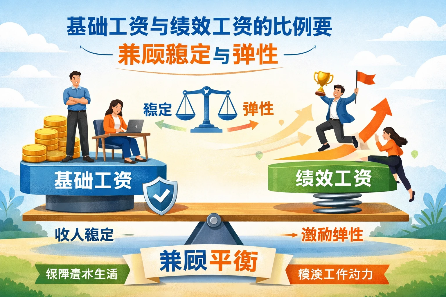 基础工资与绩效工资的比例要兼顾稳定与弹性